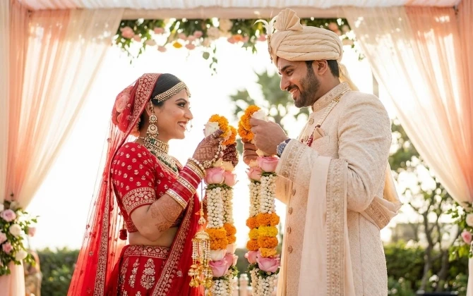 Indian wedding couple